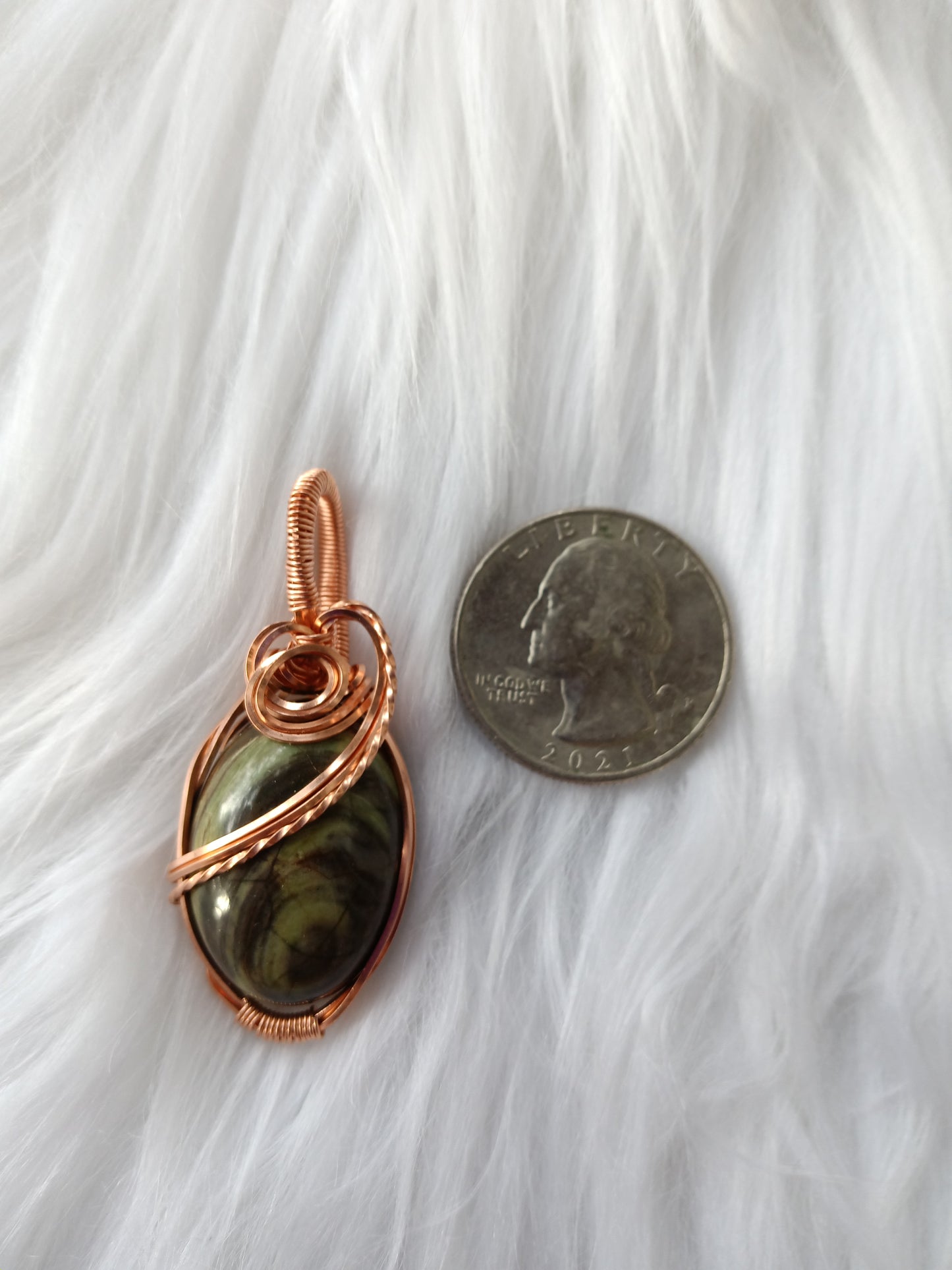 Dark Green Plum Agate pendant