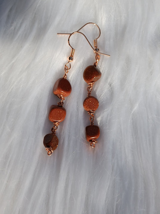 Goldstone Earrings