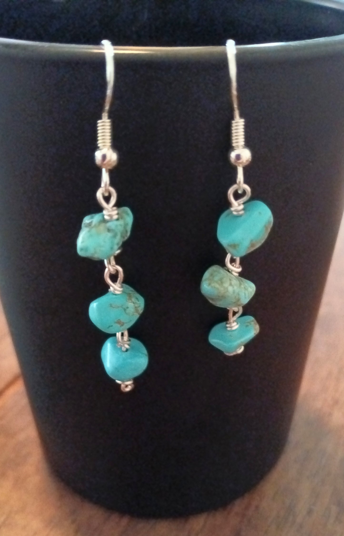 Turquoise tier earrings