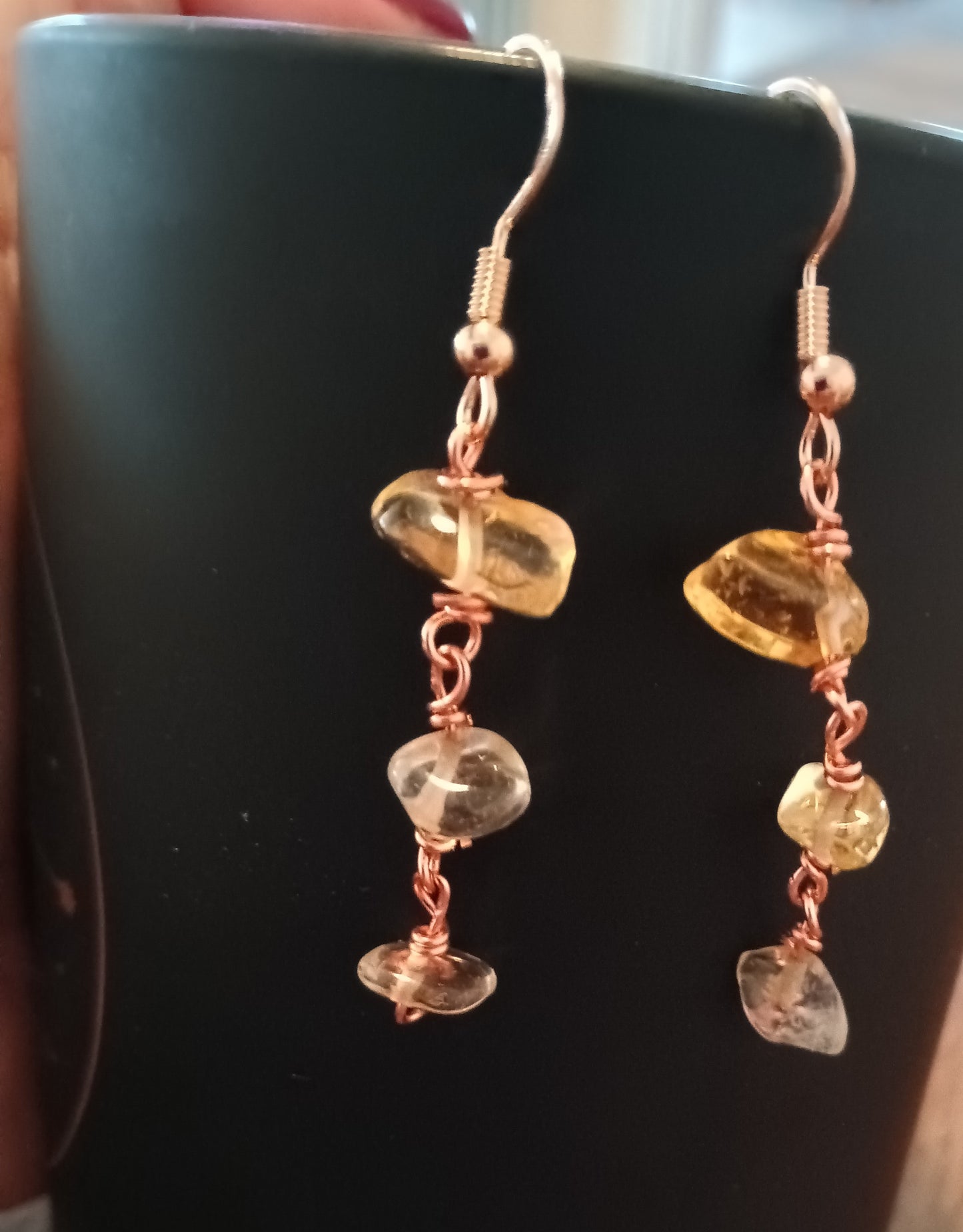 Citrine tier earrings