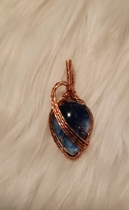 Blue Dyed Agate Pendant